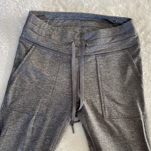 Aerie warmup fleece lined leggings M LONG pocket draw cord leggings